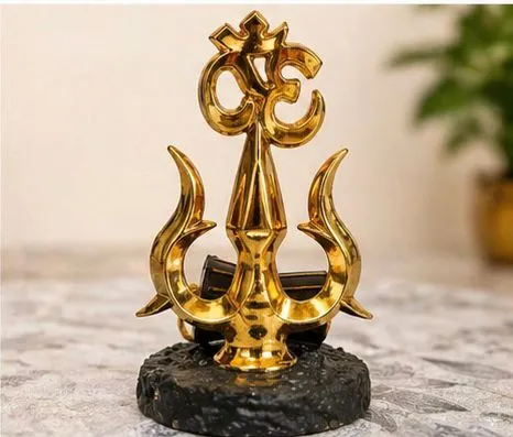 golden shiv trishul table decor